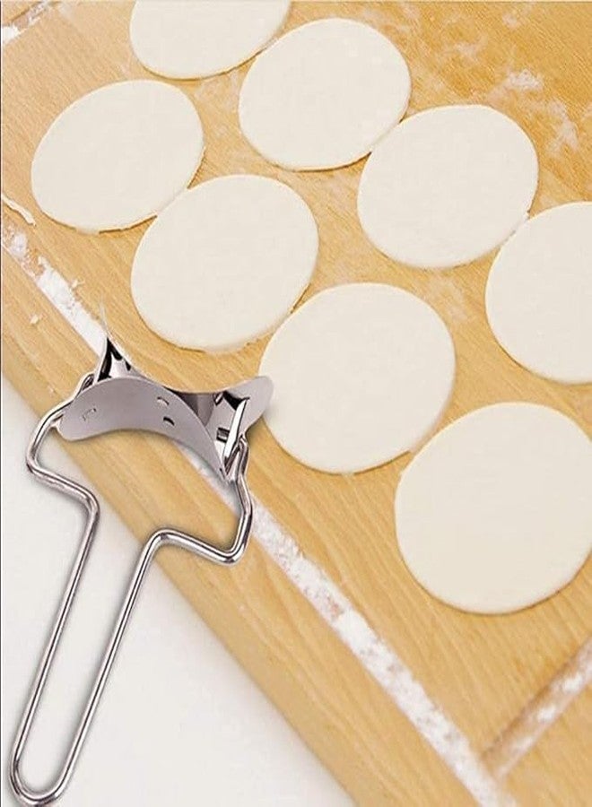 Mirvaan Manual Stainless Steel Puri Cutter Roller with Handle for Home Baking Tools for Women, Dough Circle Roller Cutter for Kitchen, Aloo Poori Cutter Roller - Image 5